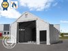10x12m hangar, porte 4x4m, toile PVC de 720 g/m², anti-feu gris | avec statique (type de sol: terre)