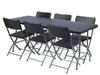 Table design noir + 6 chaises pliable  imitation rotin