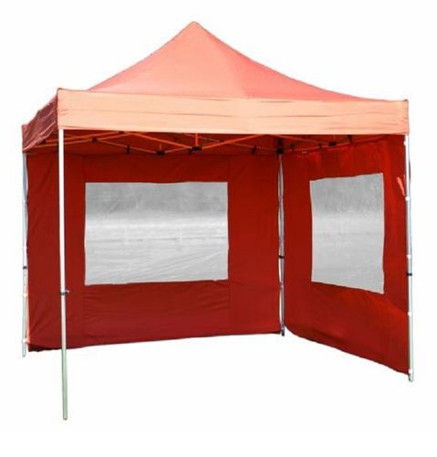 Tente tonnelle pliante 3x3m Semi PRO Alu, 29 mm avec ses 4 cotés orange