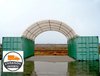 Abri tunnel sur containers 6x6 m, PVC 720 g/m² anti-feu blanc