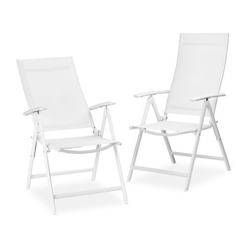2 chaises pliables d'extérieur blanches