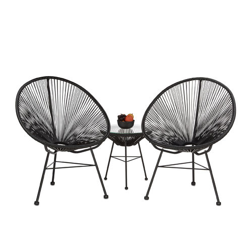 2 fauteuils de jardin design et rétro noirs
