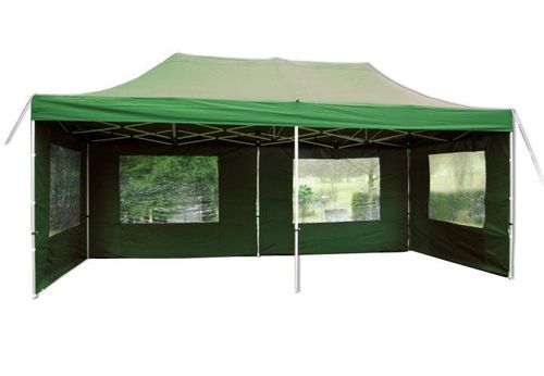 Tente Pliable Alu avec 6 murs 3x6m vert