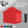 3x2 m Tente pliante - Alu,hexa 45mm,côtés,rouge