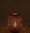 Lanterne boheme en rotin avec bougeoir en verre anse en jute - H. 36 cm -